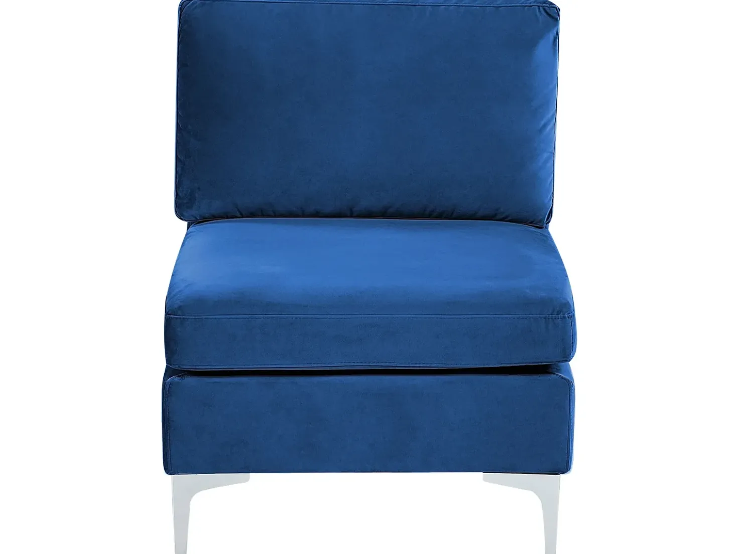 Divano modulare a U 6 posti EVJA Velluto Blu marino con ottomana