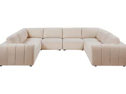 Divano modulare a U 8 posti KIVVIK Bouclé Beige