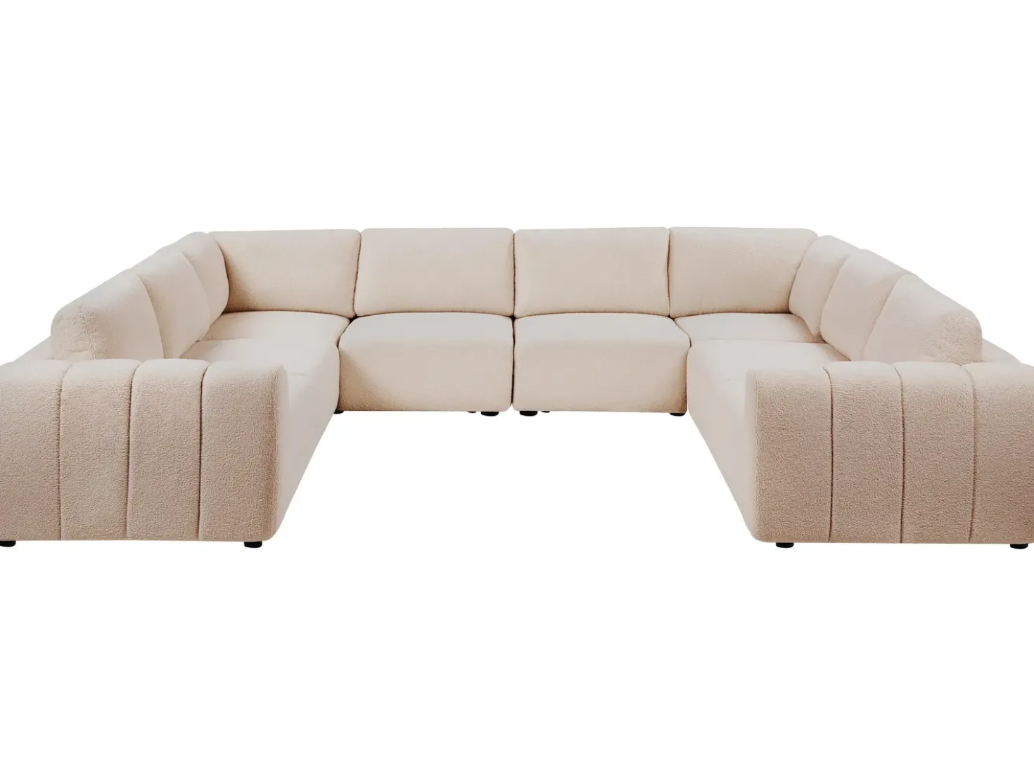 Divano modulare a U 8 posti KIVVIK Bouclé Beige