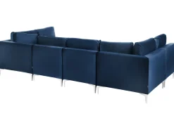 Divano modulare a U 6 posti EVJA Velluto Blu marino