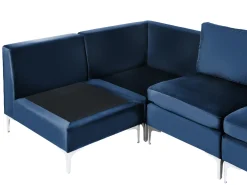 Divano modulare a U 6 posti EVJA Velluto Blu marino
