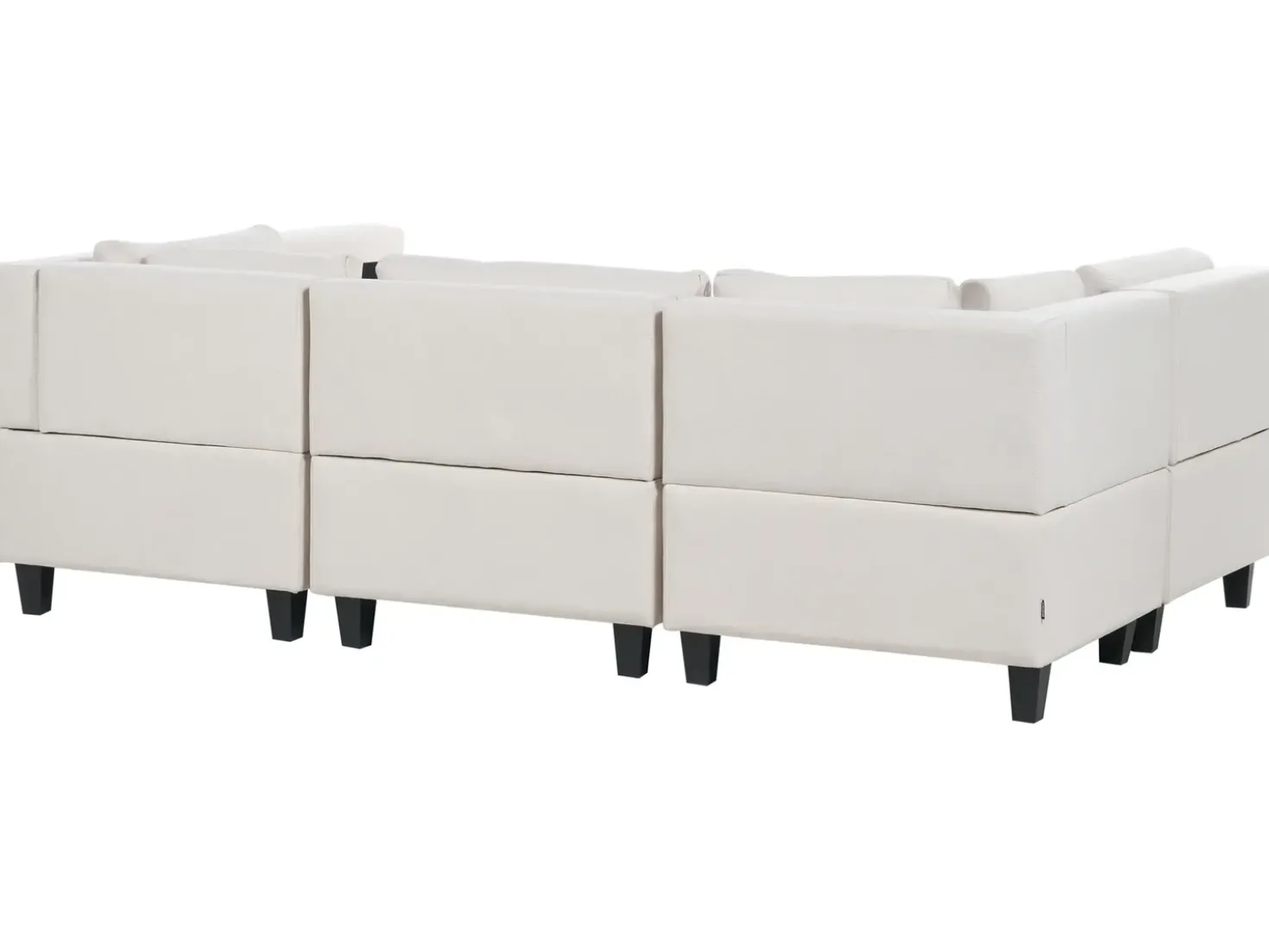 Divano modulare a U 5 posti UNSTAD Tessuto Beige chiaro con ottomana