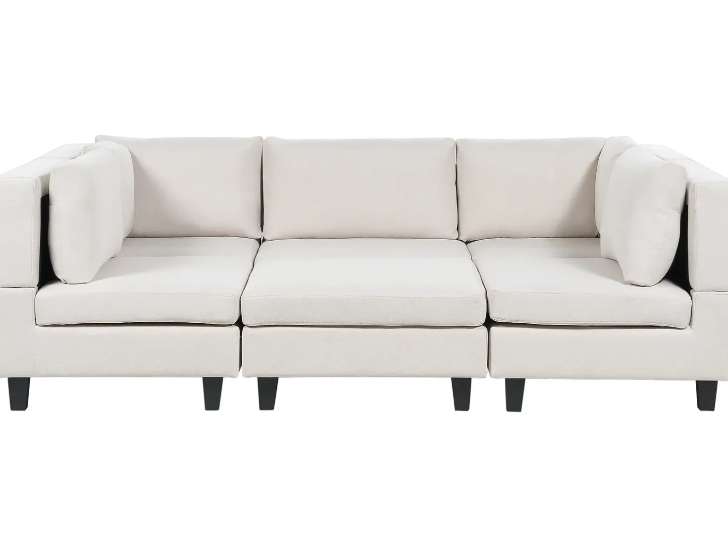Divano modulare a U 5 posti UNSTAD Tessuto Beige chiaro con ottomana