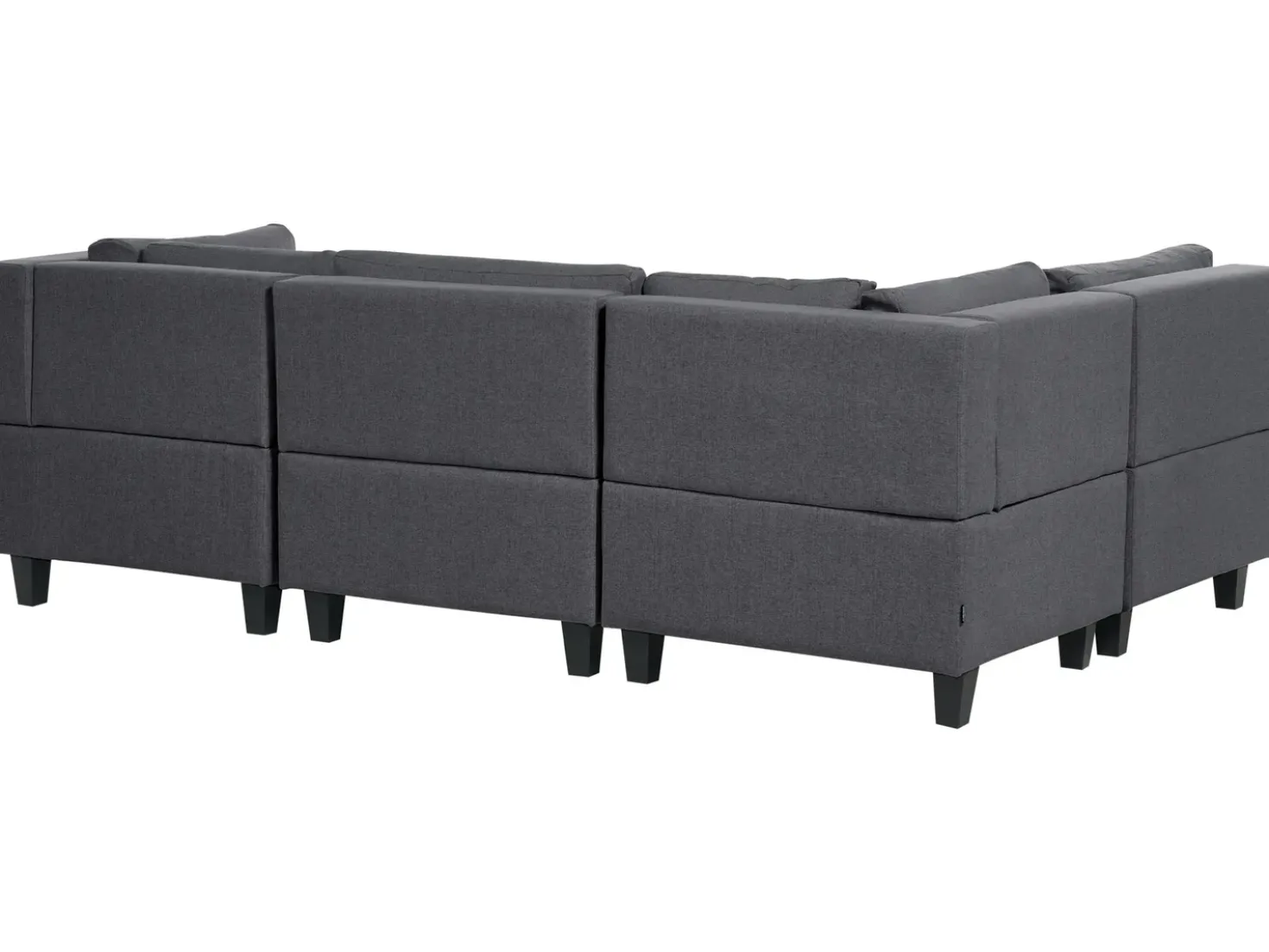 Divano modulare a U 5 posti UNSTAD Tessuto Grigio scuro con ottomana