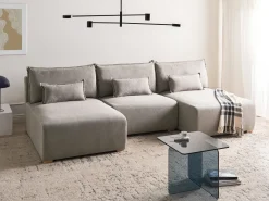 Divano modulare a U NERBO Tessuto Grigio
