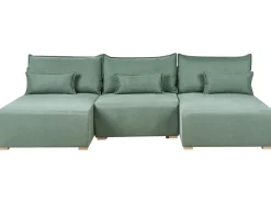 Divano modulare a U NERBO Tessuto Verde chiaro