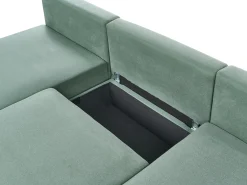 Divano modulare a U NERBO Tessuto Verde chiaro