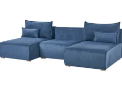 Divano modulare a U NERBO Tessuto Blu