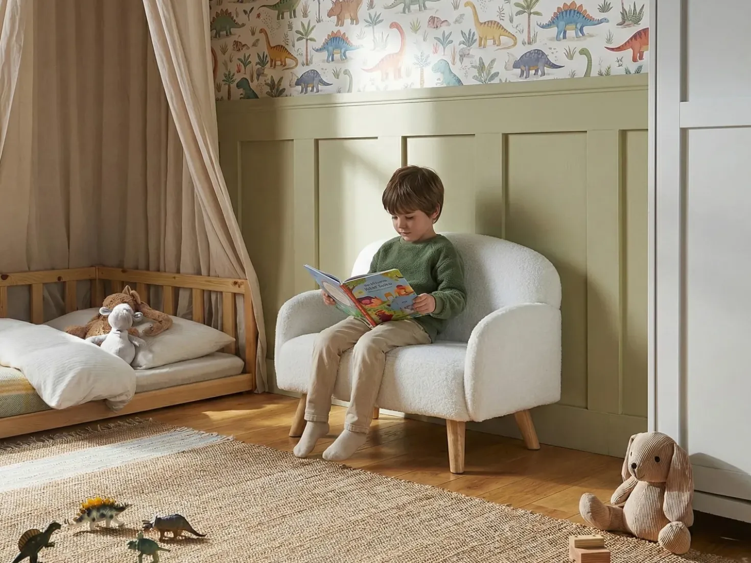 Divano per bambini OTTAL Bouclé Bianco
