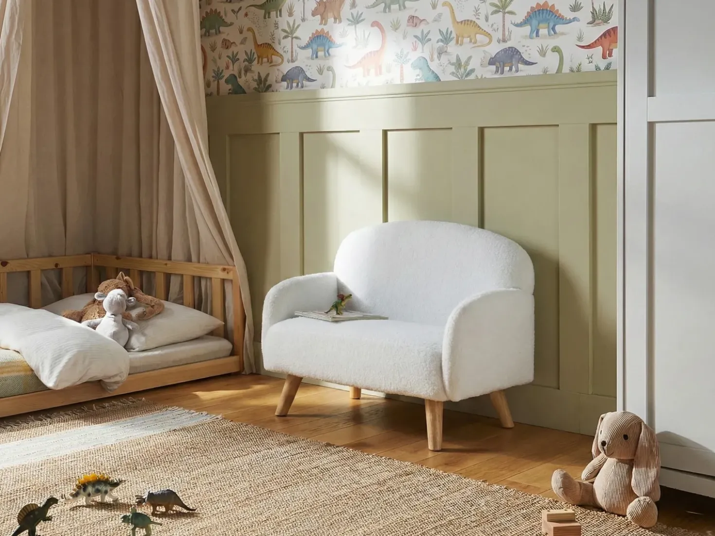 Divano per bambini OTTAL Bouclé Bianco