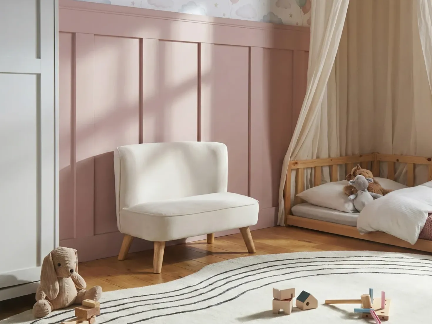 Divano per bambini RISBY Velluto Beige