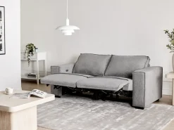 Divano reclinabile elettrico 2 posti NUKARI Tessuto Grigio