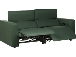 Divano reclinabile elettrico 2 posti ULVEN Tessuto Verde scuro con porta USB
