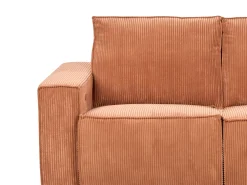 Divano reclinabile elettrico 2 posti NUKARI Velluto a coste Arancione