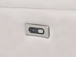Divano reclinabile elettrico 2 posti BERGEN Velluto Beige chiaro con porta USB