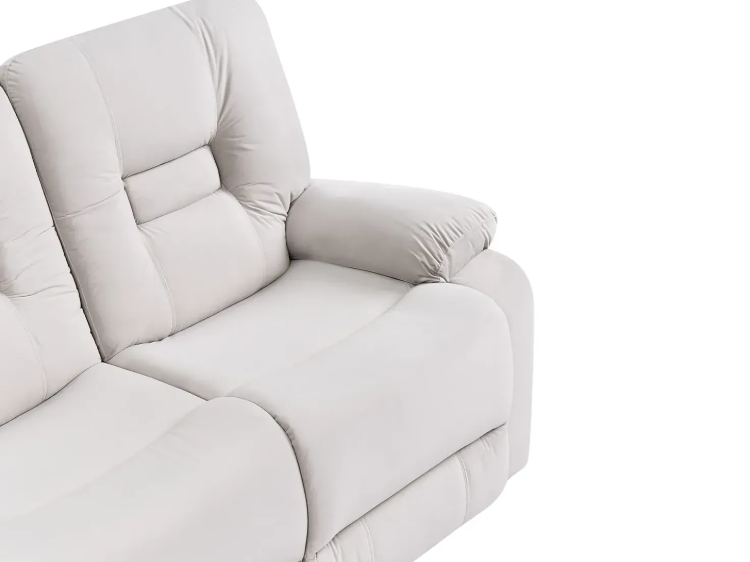 Divano reclinabile elettrico 3 posti BERGEN Velluto Beige chiaro con porta USB