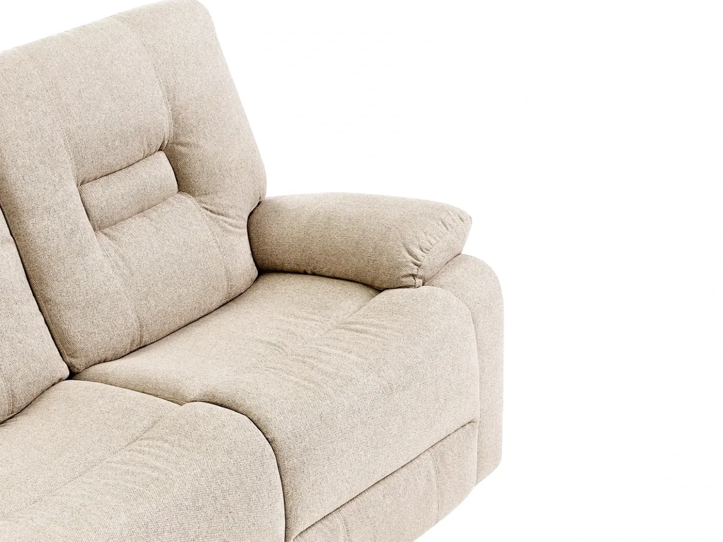 Divano reclinabile manuale 2 posti BERGEN Tessuto Beige