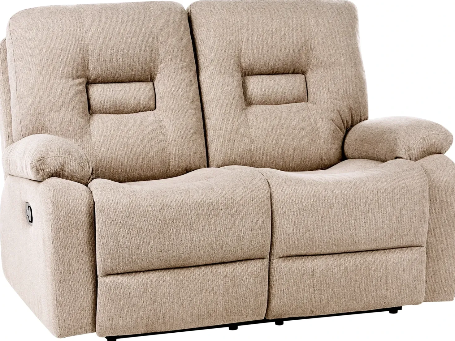 Divano reclinabile manuale 2 posti BERGEN Tessuto Beige