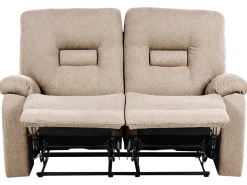 Divano reclinabile manuale 2 posti BERGEN Tessuto Beige