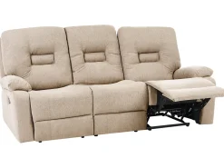 Divano reclinabile manuale 3 posti BERGEN Tessuto Beige