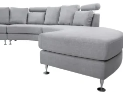 Divano semicircolare 7 posti ROTUNDE Tessuto Grigio chiaro
