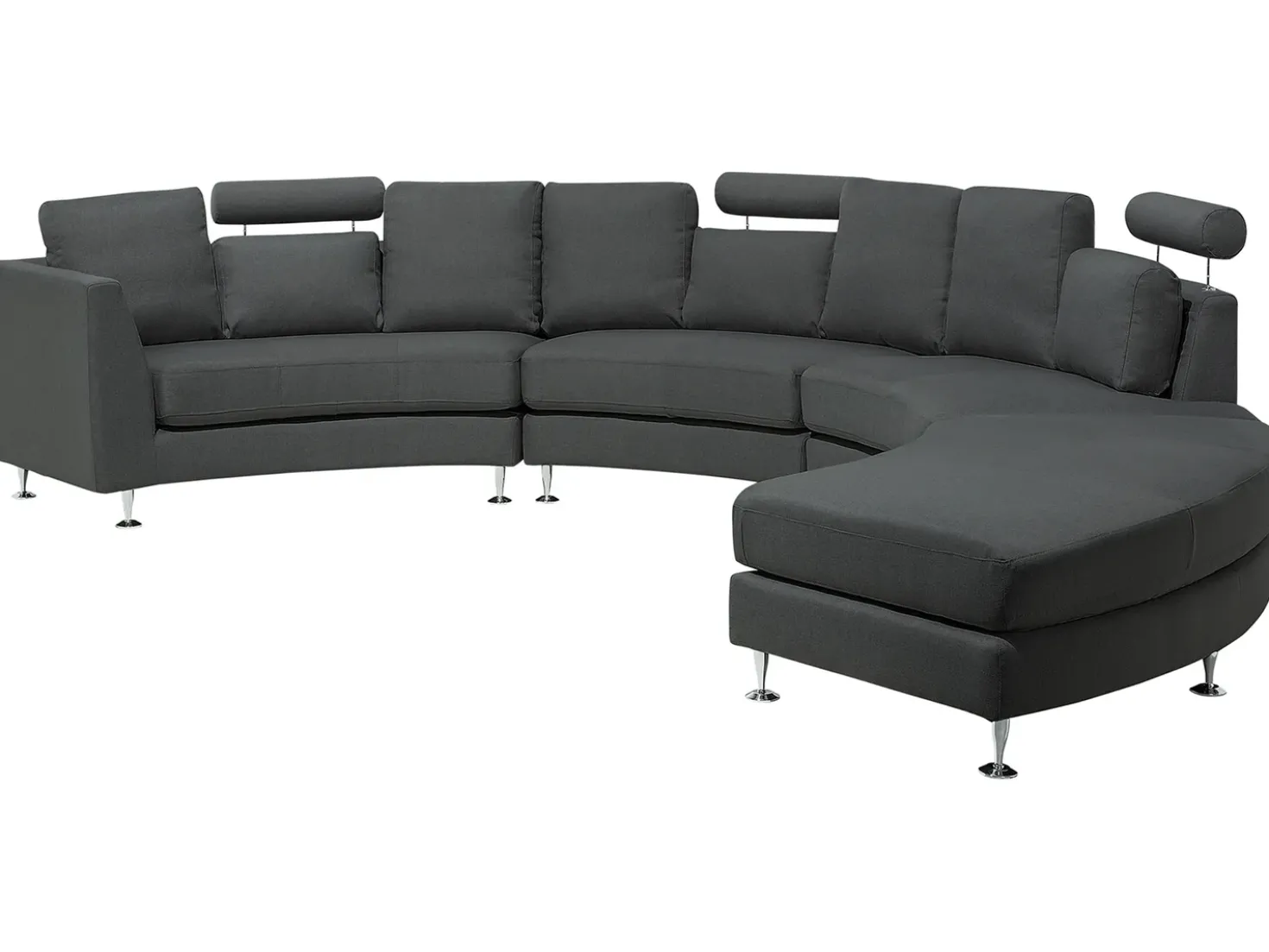Divano semicircolare 7 posti ROTUNDE Tessuto Grigio scuro