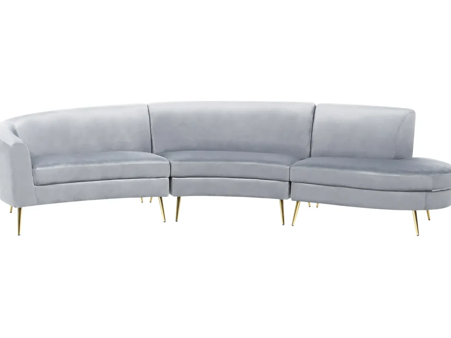 Divano semicircolare 4 posti MOSS Velluto Grigio chiaro