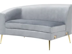 Divano semicircolare 4 posti MOSS Velluto Grigio chiaro
