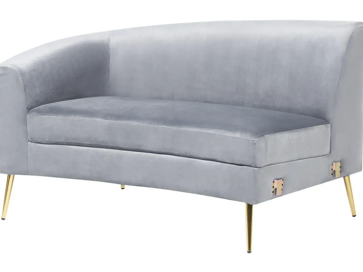 Divano semicircolare 4 posti MOSS Velluto Grigio chiaro
