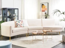 Divano semicircolare 4 posti MOSS Velluto Beige chiaro