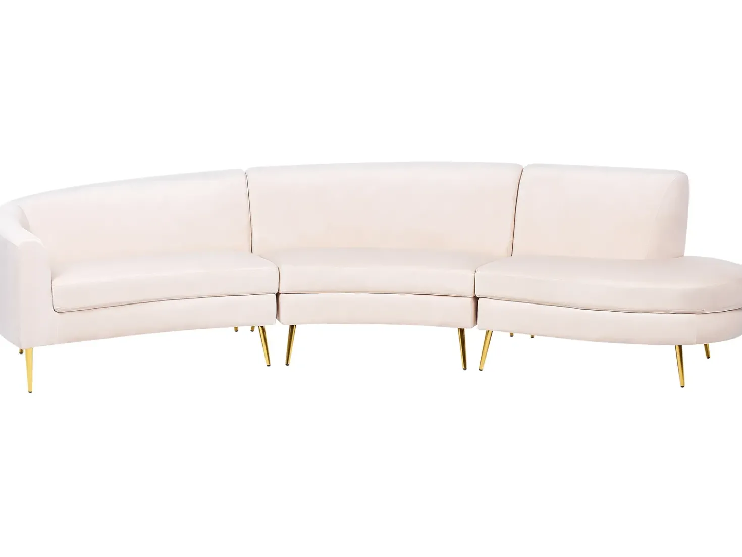 Divano semicircolare 4 posti MOSS Velluto Beige chiaro