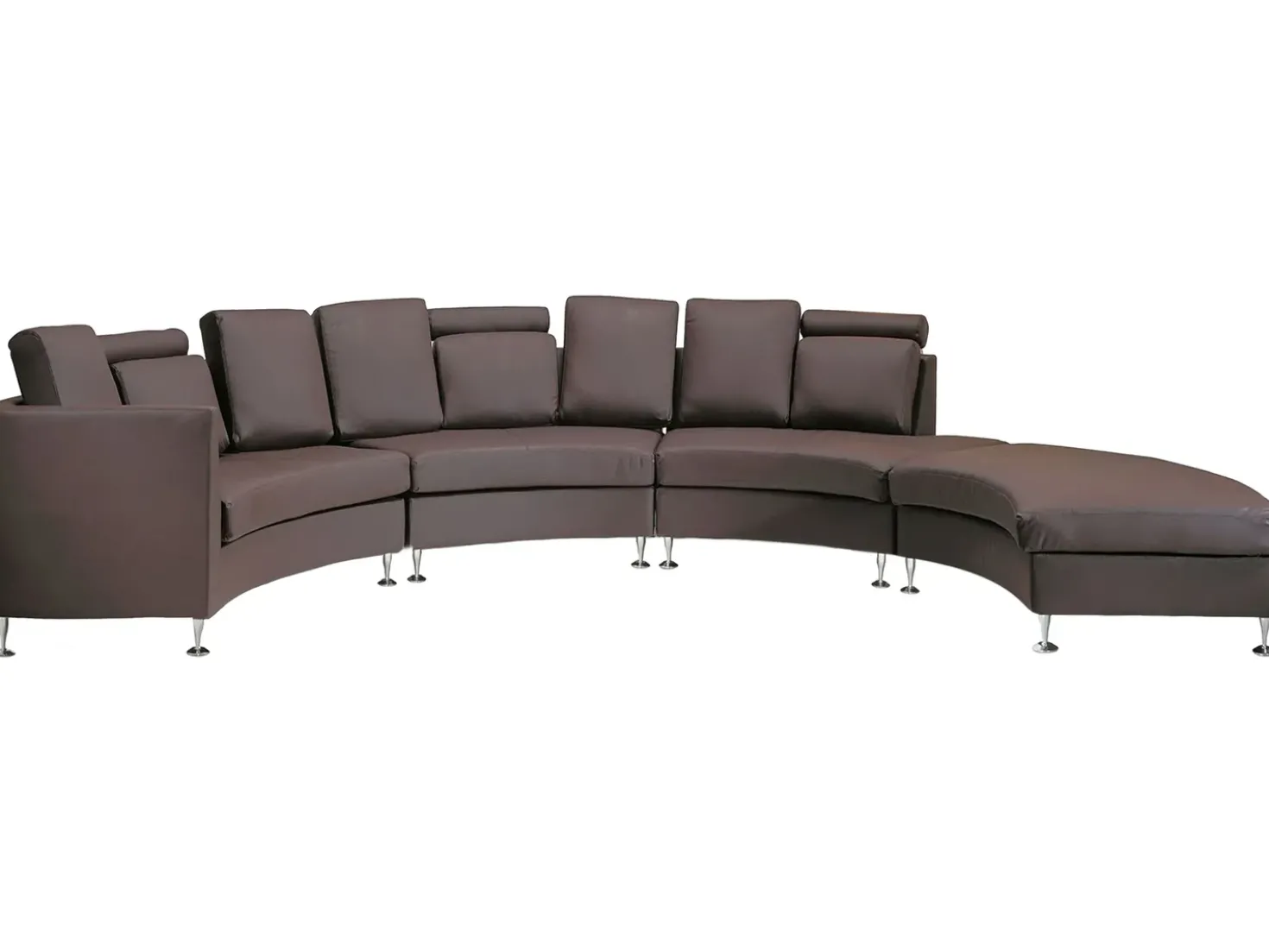 Divano semicircolare 7 posti ROTUNDE Pelle naturale Marrone