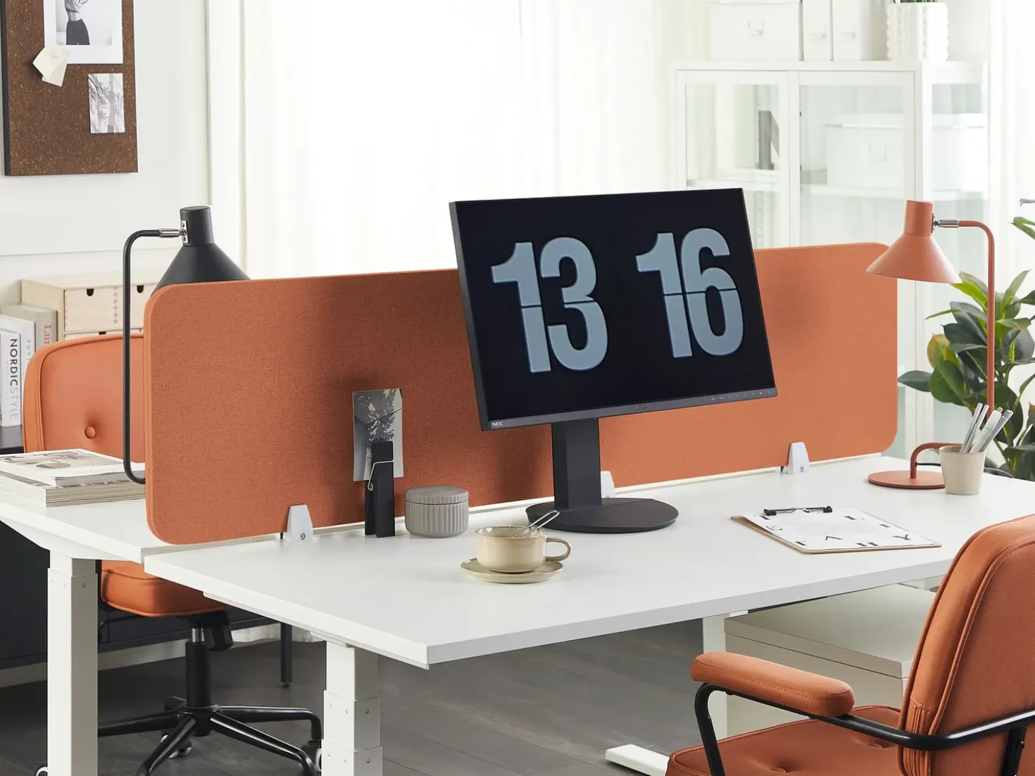 Divisorio da scrivania WALLY 180 x 40 cm Rosso chiaro
