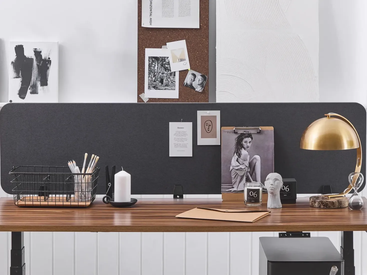 Divisorio da scrivania WALLY 180 x 40 cm Grigio scuro