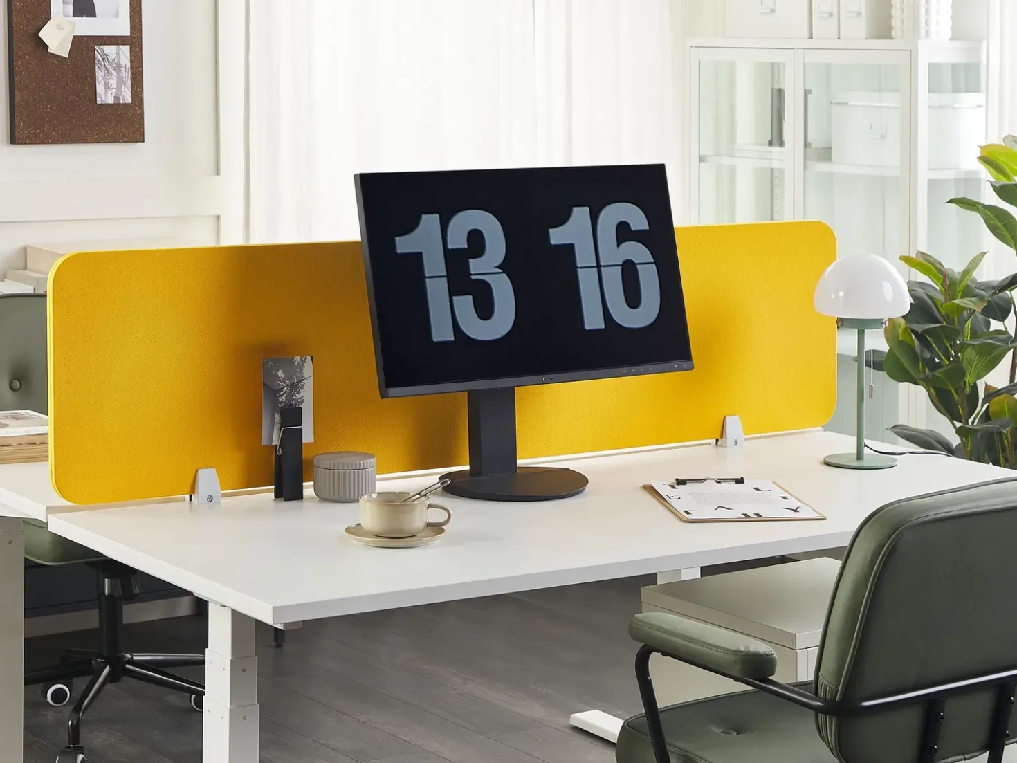 Divisorio da scrivania WALLY 160 x 40 cm Giallo