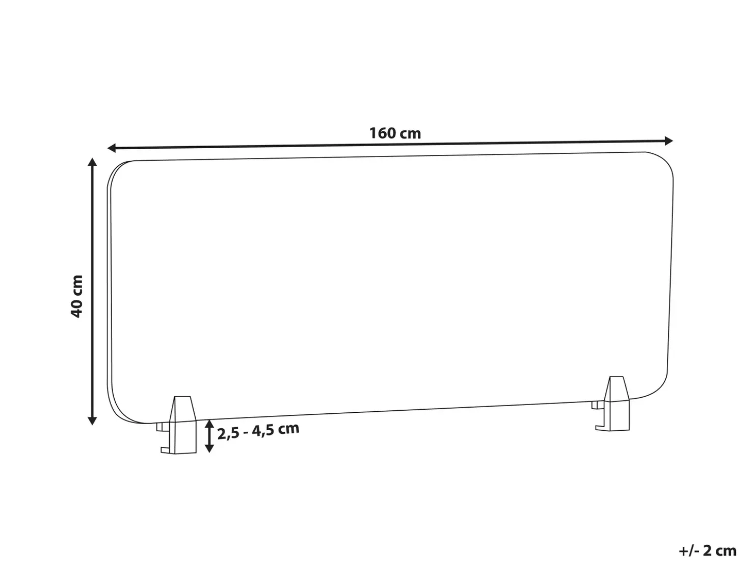 Divisorio da scrivania WALLY 160 x 40 cm Grigio scuro
