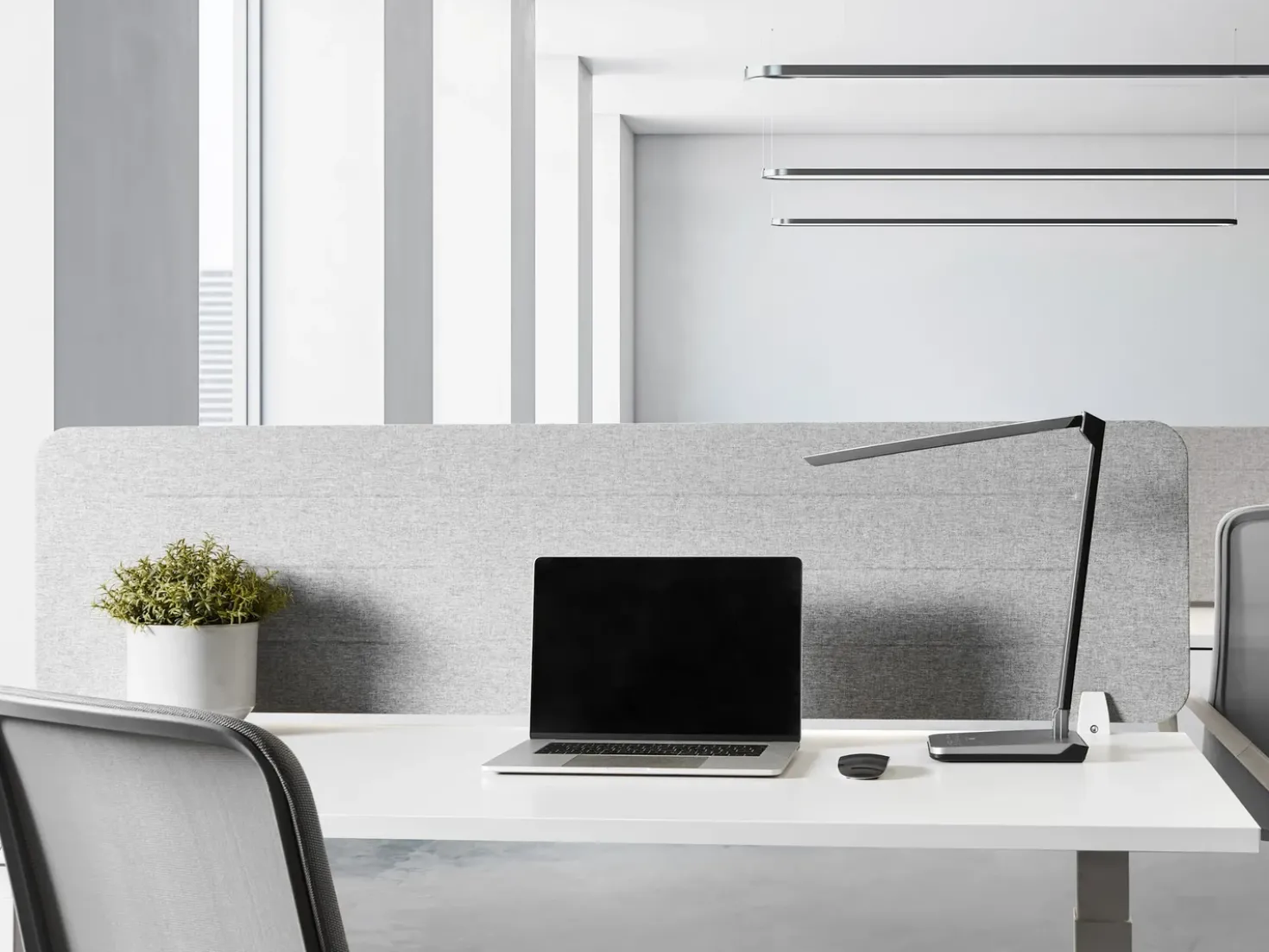 Divisorio da scrivania ZIGGY 160 x 40 cm Grigio chiaro