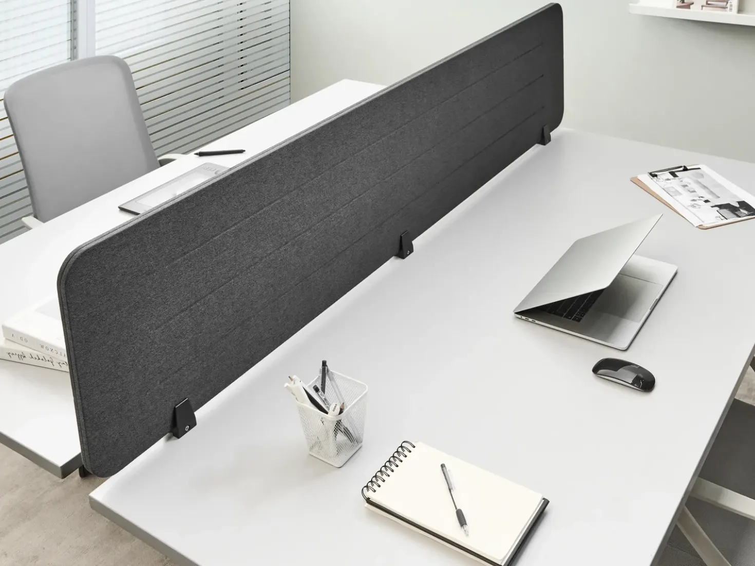 Divisorio da scrivania ZIGGY 180 x 40 cm Grigio scuro