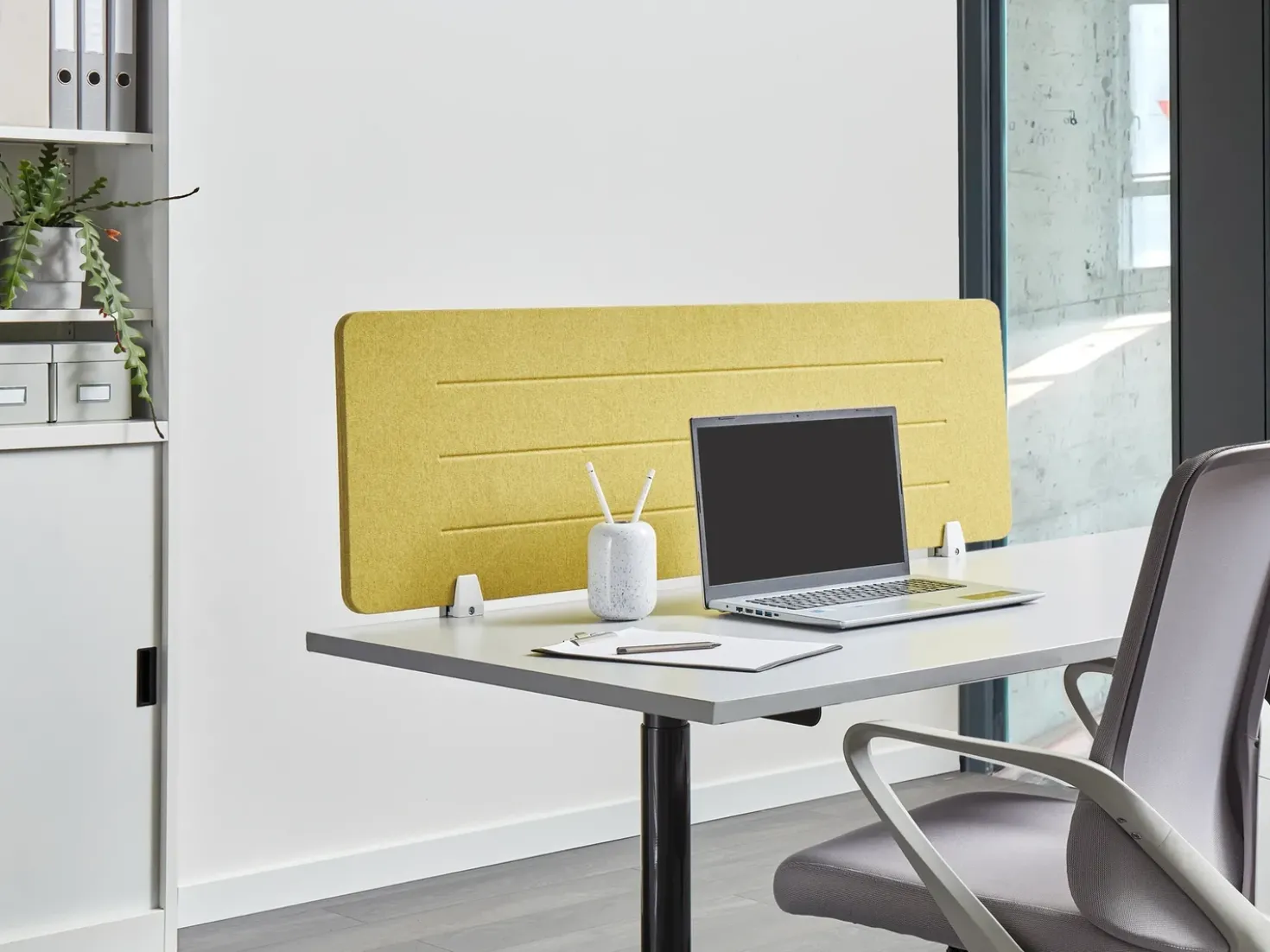 Divisorio da scrivania ZIGGY 130 x 40 cm Giallo