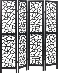 Divisorio per ambienti a 4 pannelli PIANLARGO Nero 163 cm 170 cm