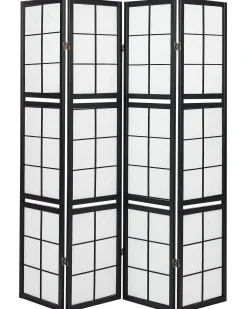 Divisorio per ambienti a 4 pannelli GOMAGOI Nero 120 cm 170 cm