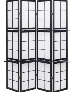 Divisorio per ambienti a 4 pannelli GOMAGOI Nero 120 cm 170 cm