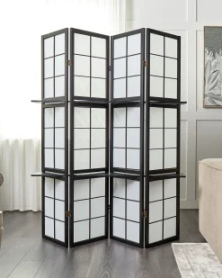 Divisorio per ambienti a 4 pannelli GOMAGOI Nero 120 cm 170 cm