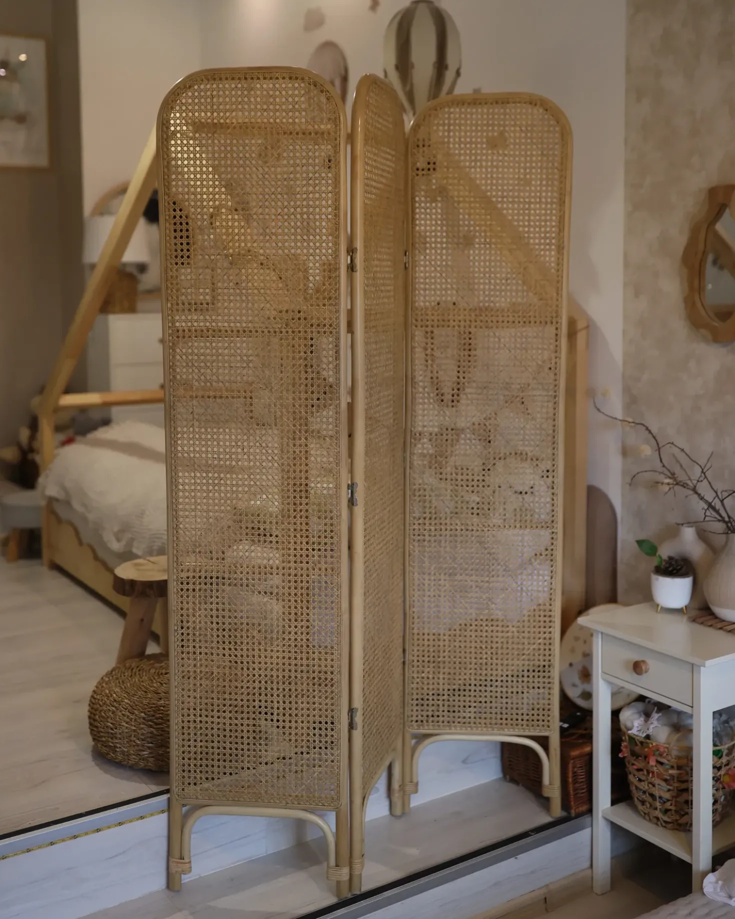Divisorio per ambienti a 3 pannelli POTENZA Naturale 105 cm 180 cm