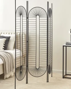 Divisorio per ambienti a 3 pannelli NOALE Nero 135 cm 170 cm