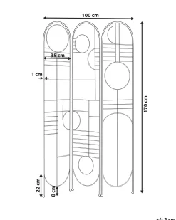 Divisorio per ambienti a 3 pannelli TURANIA Oro 100 cm 170 cm