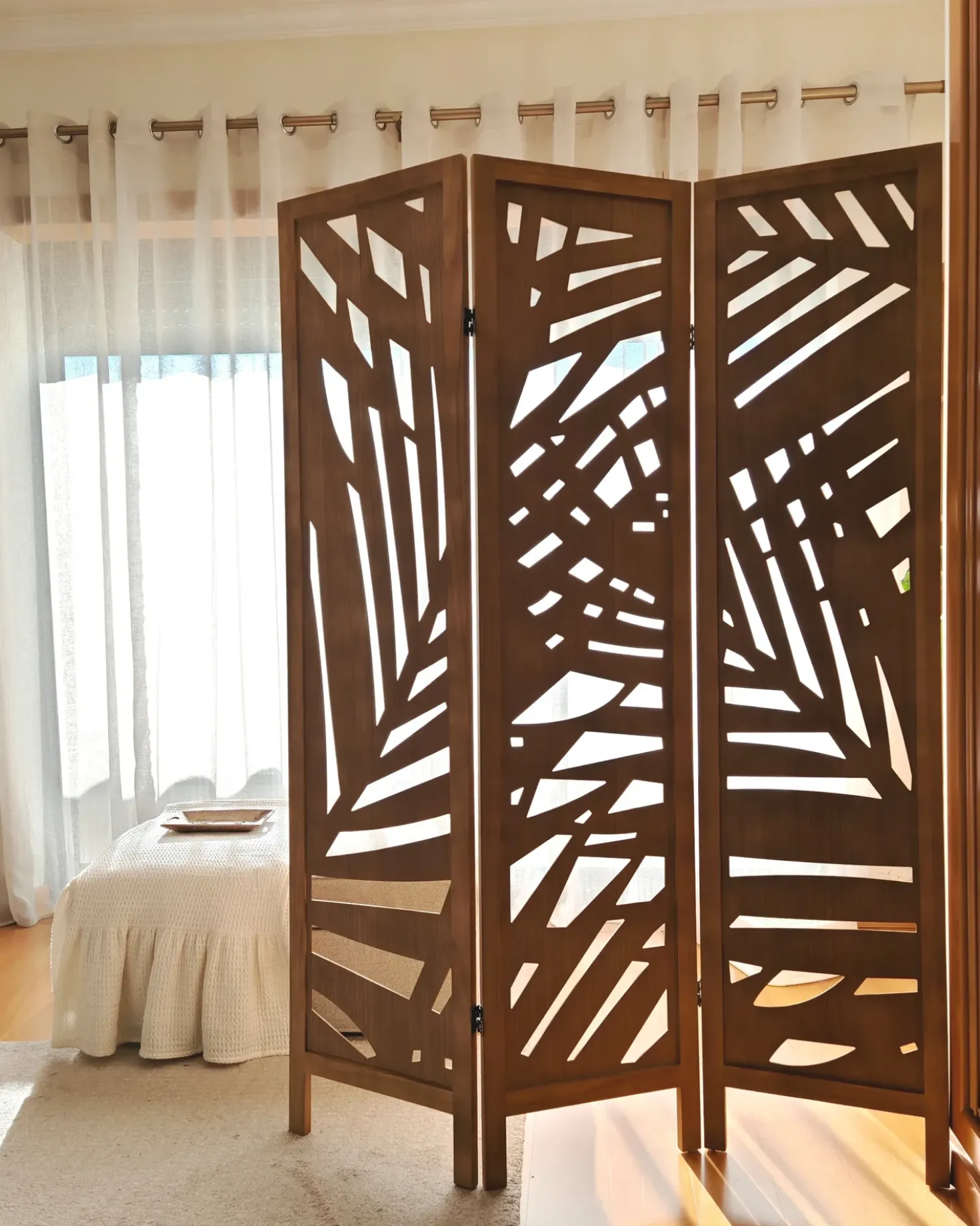 Divisorio per ambienti a 3 pannelli VERNAGO Marrone chiaro 122 cm 170 cm