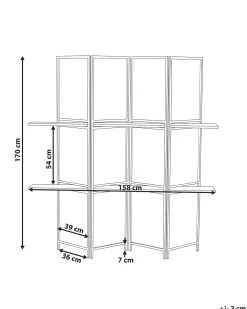 Divisorio per ambienti a 4 pannelli TRAFOI Marrone 158 cm 170 cm