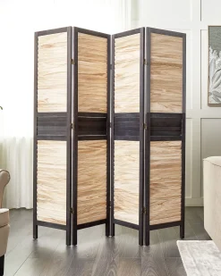 Divisorio per ambienti a 4 pannelli BRENNERBAD Marrone/Nero 164 cm 170 cm