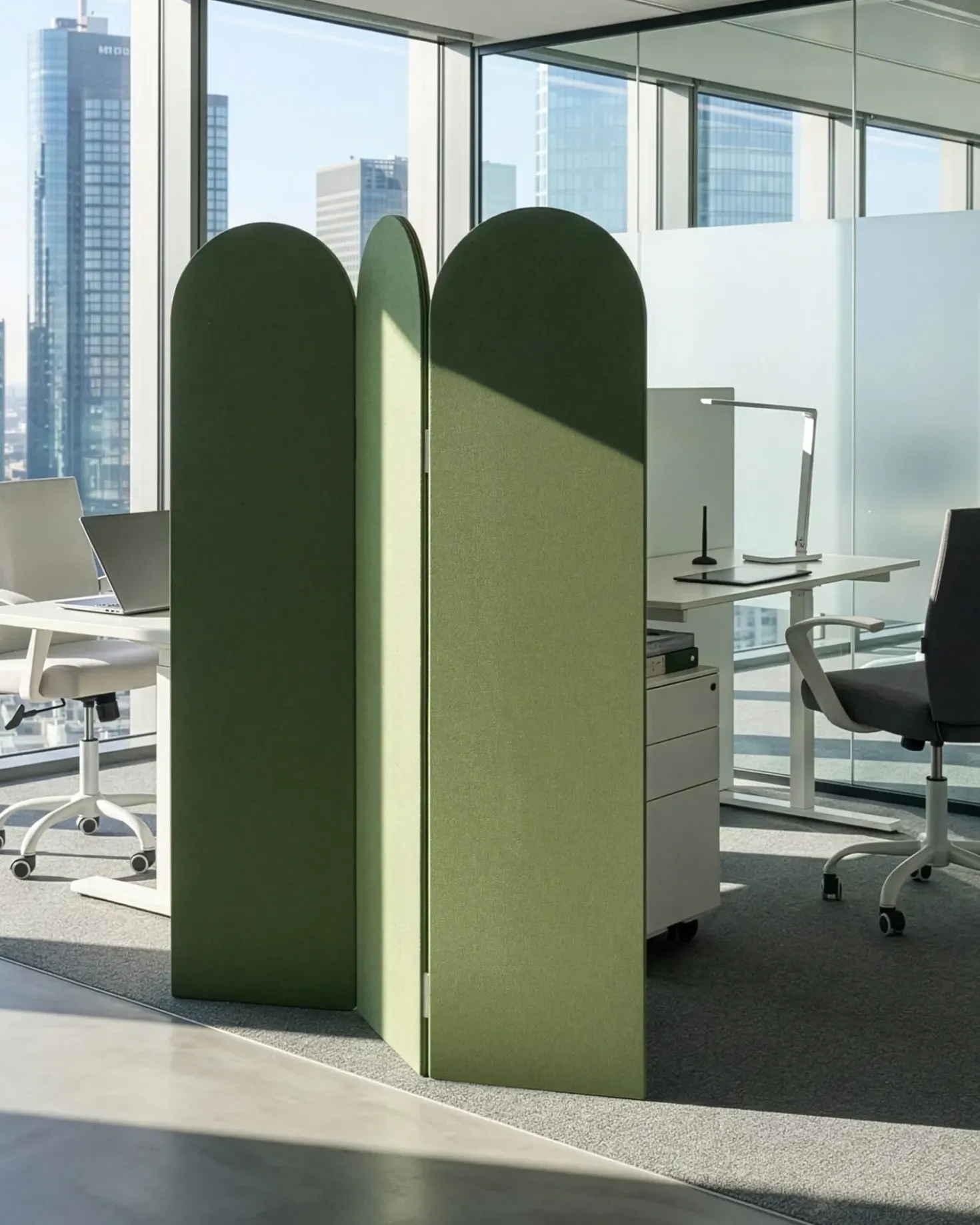 Divisorio per ufficio SLIMMY 120 x 160 cm Verde